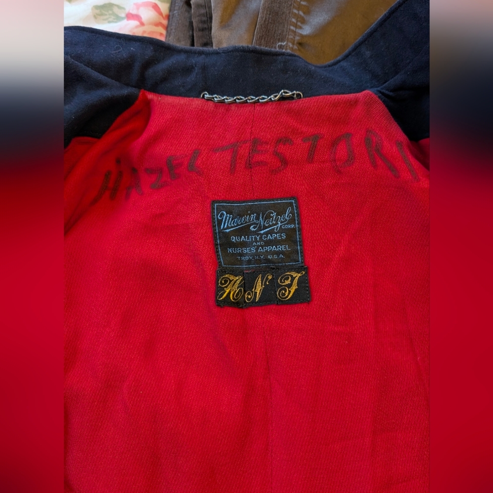 Black Wool Toggle-Button Cape Coat - image 8